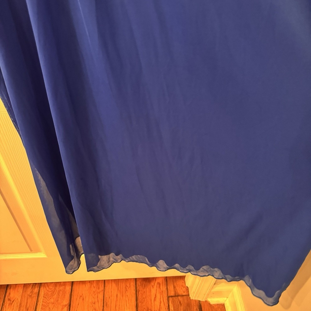 davids bridal bridesmaid dress‎ horizon blue size 2  Lace Back - Picture 3 of 8